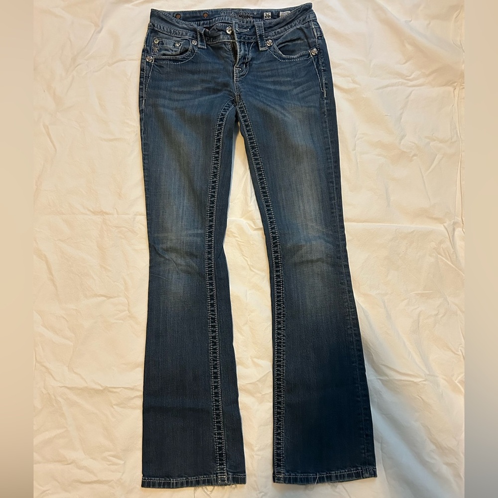 Miss Me Dark Blue Wide Leg Jeans